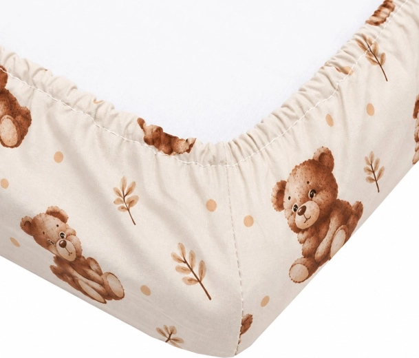 Sábana bajera de algodón para cuna New Baby Sweet baby bears 120 × 60 cm