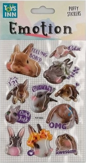 Stnux pegatinas puffy emociones conejitos