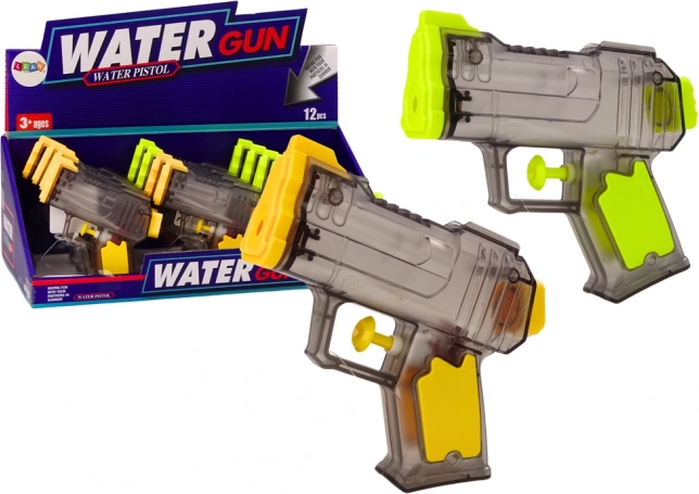 Pistola de agua pequeña transparente amarilla/naranja
