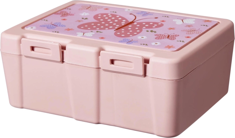 Caja infantil para merienda con compartimento y cubierto 18 × 13,5 × 7,5 cm - 1 pieza