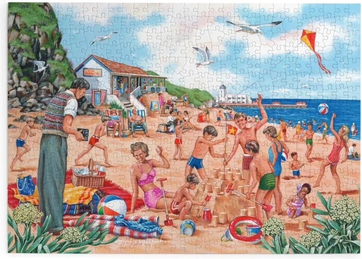 House of Puzzles Foto familiar junto al mar – puzzle con 500 piezas grandes