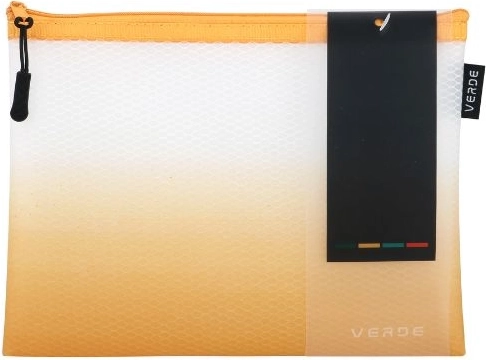 Carpeta con cremallera de malla verde VERDE A5 mostaza