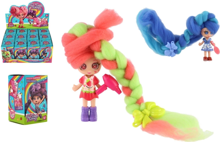 Muñeca con pelo largo y accesorios - 1 unidad