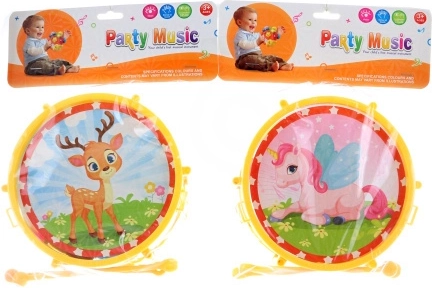 Set musical 3 en 1: tambor, pandereta y maracas con animales