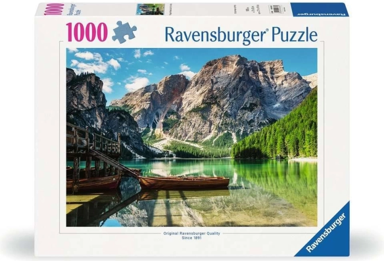 Puzzle Ravensburger Lago di Braies, Italia 1000 piezas
