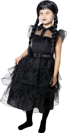 Disfraz infantil chica misteriosa negro (talla S) embalaje ecológico