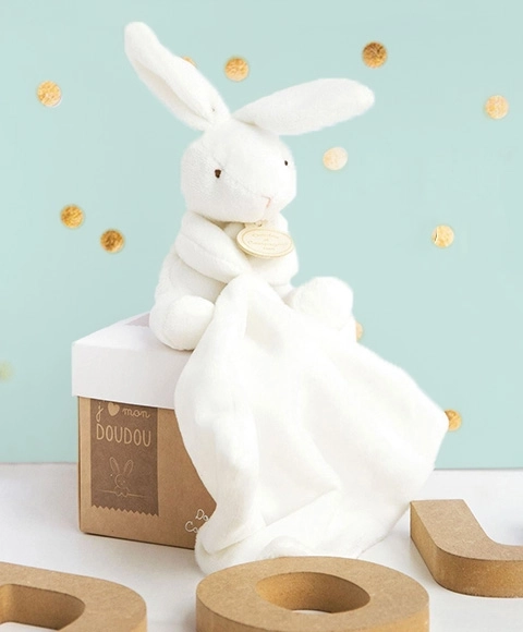 Set de regalo Doudou - conejito con mantita de apego 10 cm