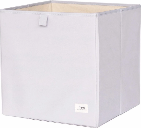 3 Sprouts caja de almacenamiento reciclada sólida gris claro