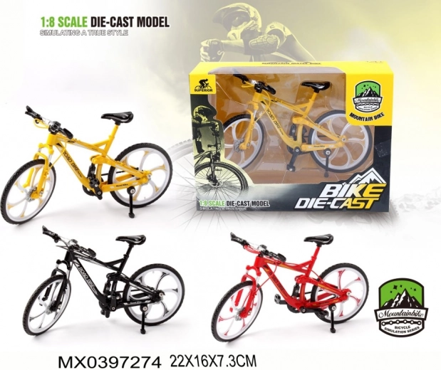 Modelo de bicicleta de carretera 1:8 con dirección por resorte y ruedas de goma