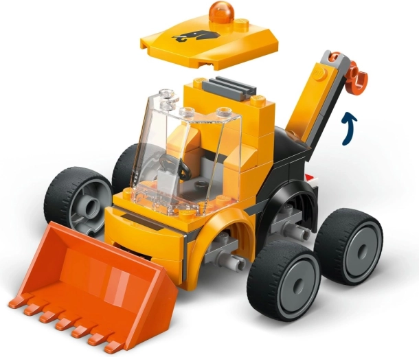 Máquina de construcción compacta con brazo trasero móvil
