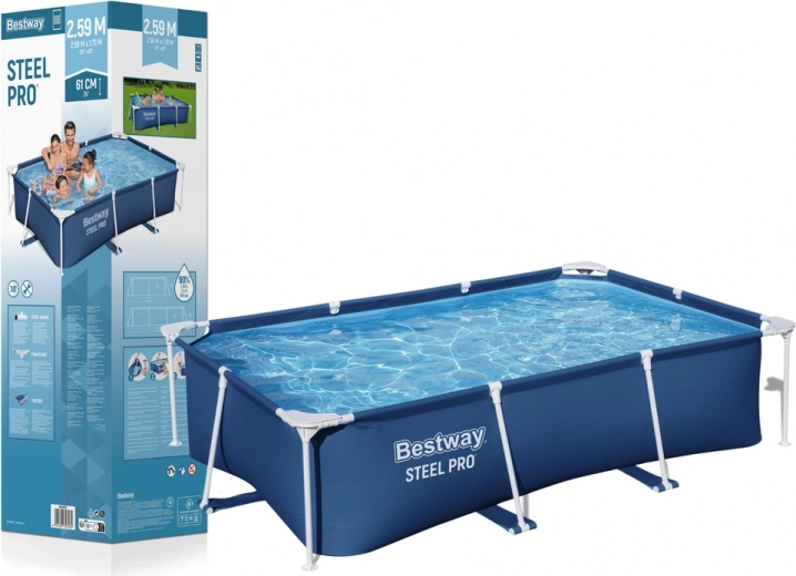 Piscina desmontable con estructura Bestway STEEL PRO 259 × 170 × 61 cm, 2300 l