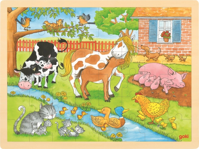 Goki puzzle de madera vida en la granja, 48 piezas