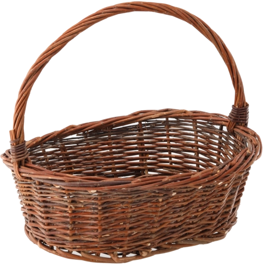 Cesta de mimbre marrón 41 × 32 × 14/36 cm