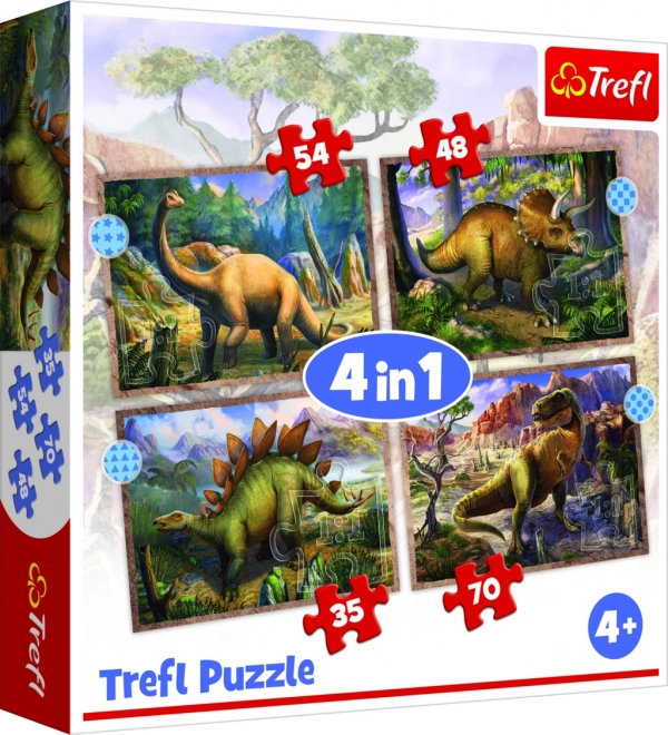 Puzzle 4 en 1 Dinosaurios fascinantes