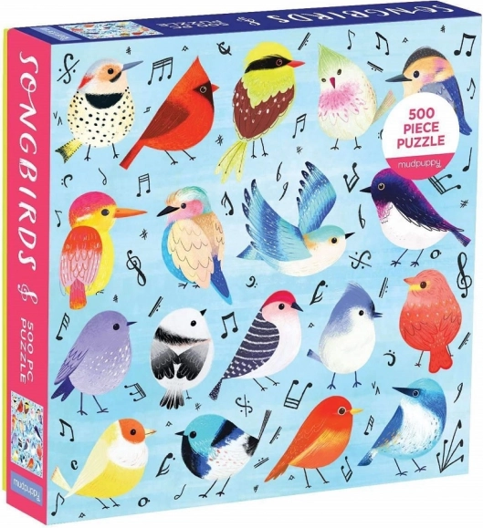 Puzzle Mudpuppy pájaros cantores 500 piezas