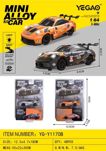 Mini coche RC para drift 1:64 top speed negro