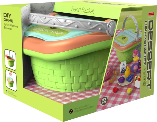 Set de juego cesta de picnic con postres