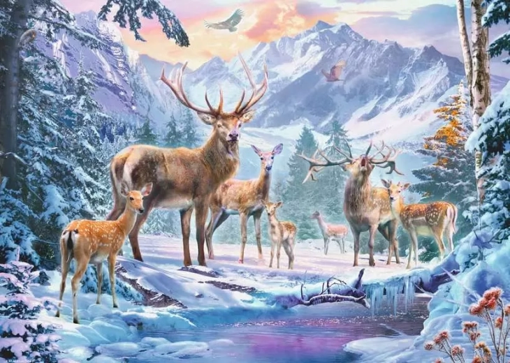 Puzzle Ravensburger ciervos en invierno 1000 piezas
