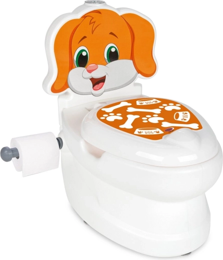 Orinal infantil con forma de inodoro Pejsek con sonido de descarga y portarrollos