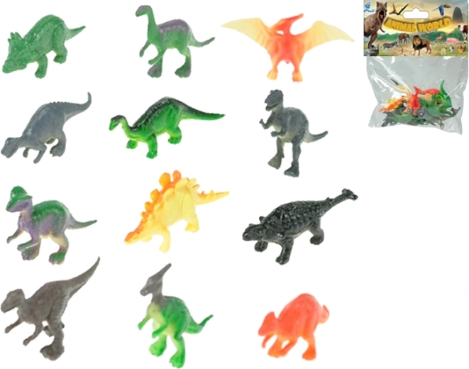 Set de figuras de dinosaurios de 5 cm, 12 tipos, 12 uds en bolsa