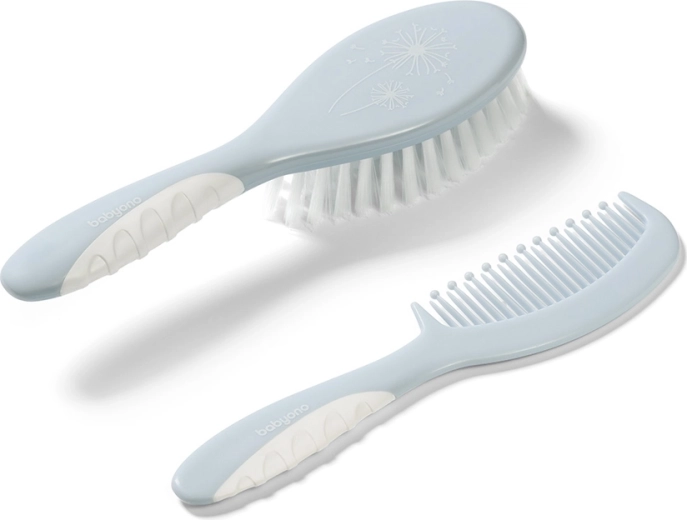 BabyOno cepillo y peine para el pelo de bebés con mango antideslizante azul