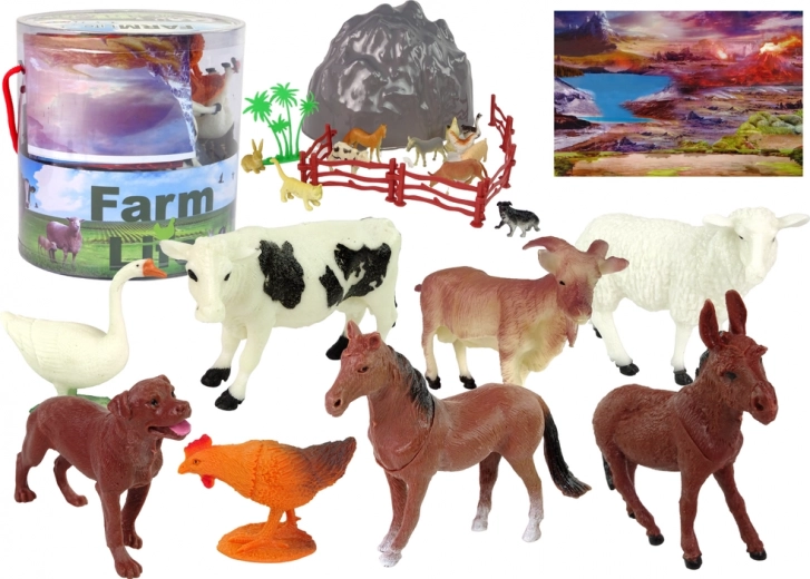 Set de figuras de animales de granja con accesorios