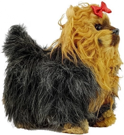 Adorable perrito yorkshire interactivo de peluche: se mueve y ladra, marrón-negro