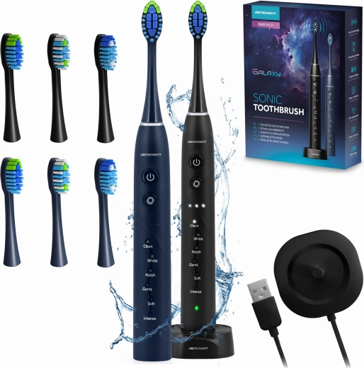Cepillo de dientes eléctrico sónico BERDSEN Galaxy Duo – set de 2 uds.