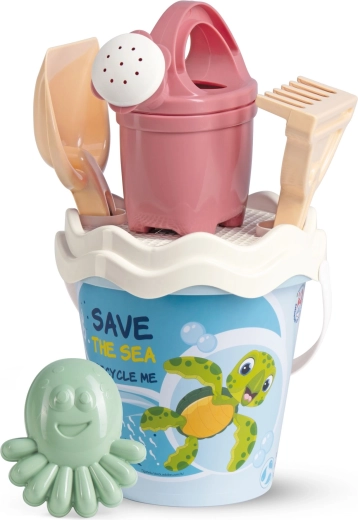 Androni set de playa reciclado en tonos pastel Océano con regadera – mediano, 6 piezas