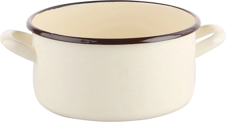 Cazo esmaltado Silesia 2,1 l, 18 cm, color crema