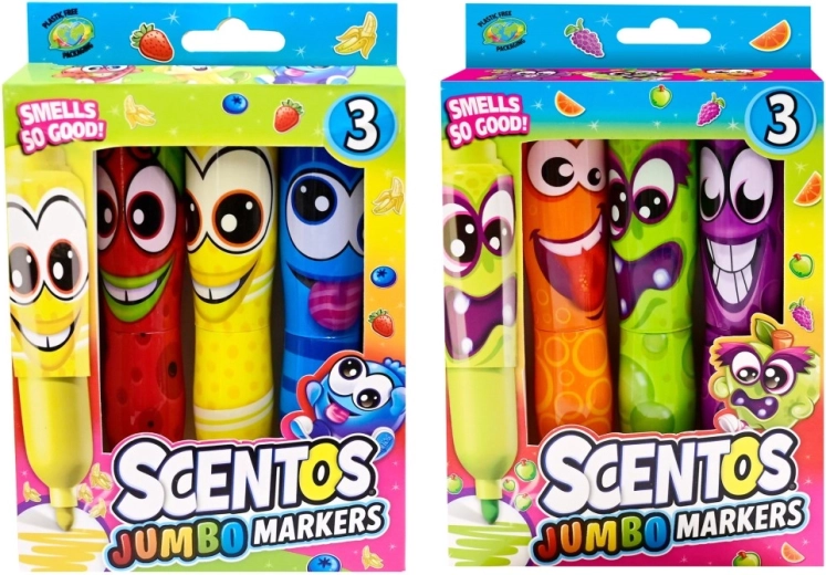Rotuladores perfumados Scentos Jumbo Funny Face 3 uds