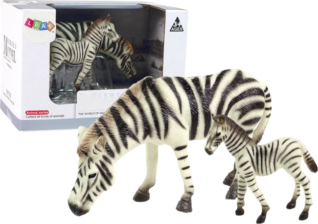 Set de 2 figuras de cebra con cría – serie Animales del mundo