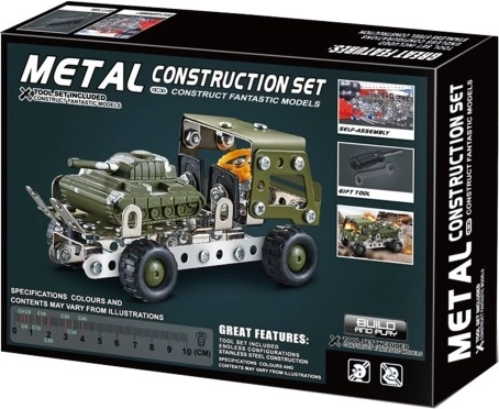 Juego de construcción metálico: Vehículo militar con tanque