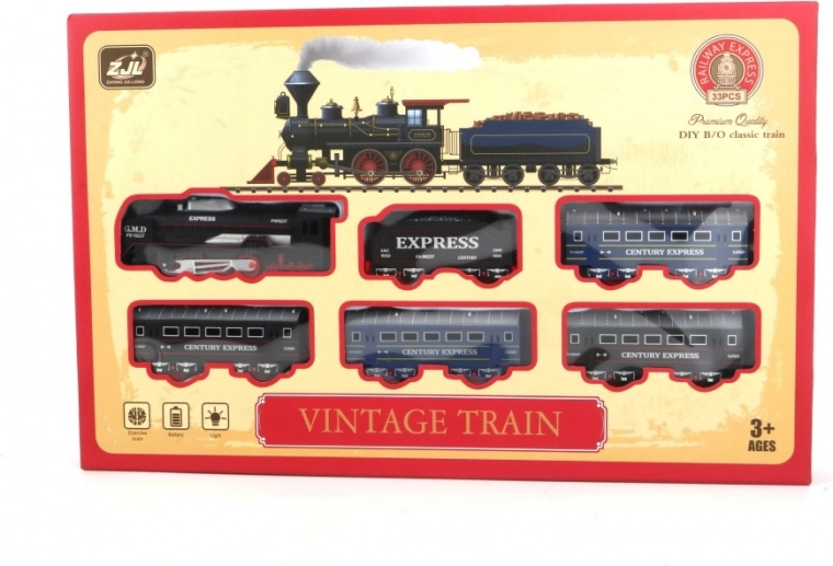 Set de tren vintage con iluminación