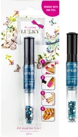 Esmalte de uñas y purpurina azul claro Lukky