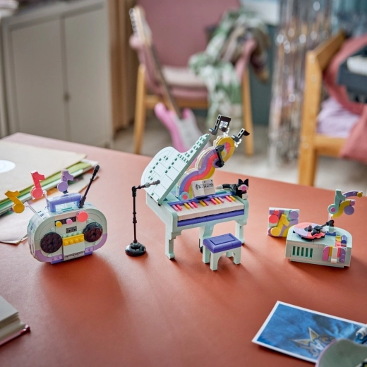 Accesorios y decoración con estilo musical retro