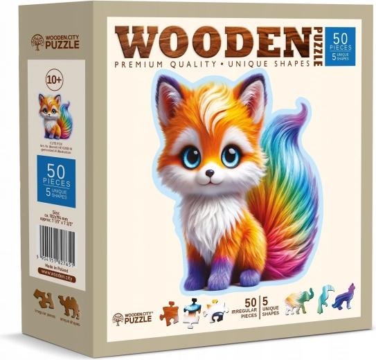 Puzle de madera Zorrita adorable de 50 piezas de Wooden City