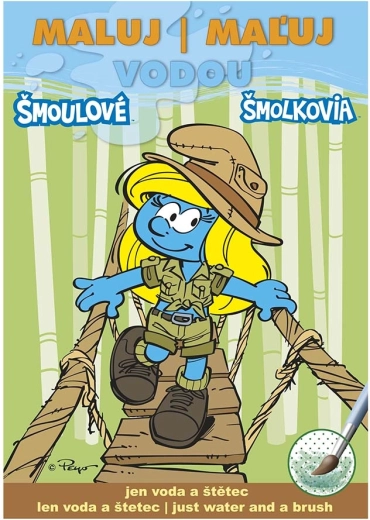 Libro para colorear Pinta con agua Los Pitufos – jungla (A5)