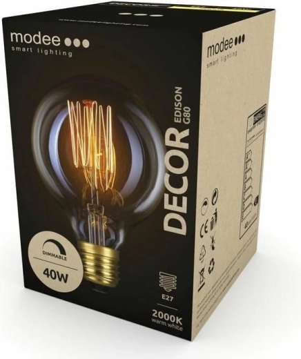 Bombilla decorativa Modee Smart Edison G80 E27 40 W blanco extra cálido