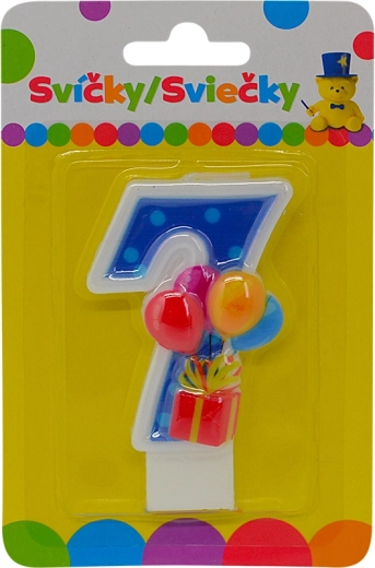 Vela de cumpleaños con globos número 7