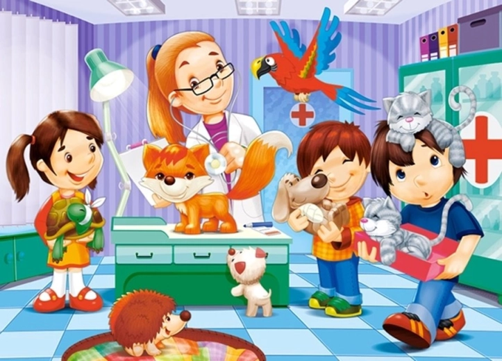 Puzzle en el veterinario 60 piezas