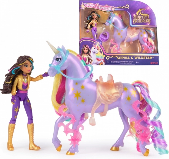 Set de figuras Academia de unicornios Muñecas pequeñas Sophia/Gwiazda