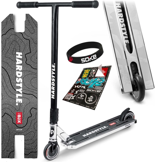 Patinete freestyle Soke Box plateado-negro