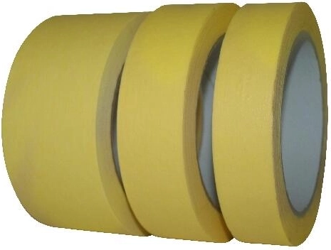 Cinta de enmascarar de crepé 48 mm × 50 m amarilla hasta 60 °C