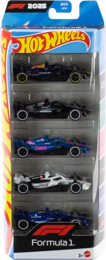 Cinco coches de carreras en un conjunto