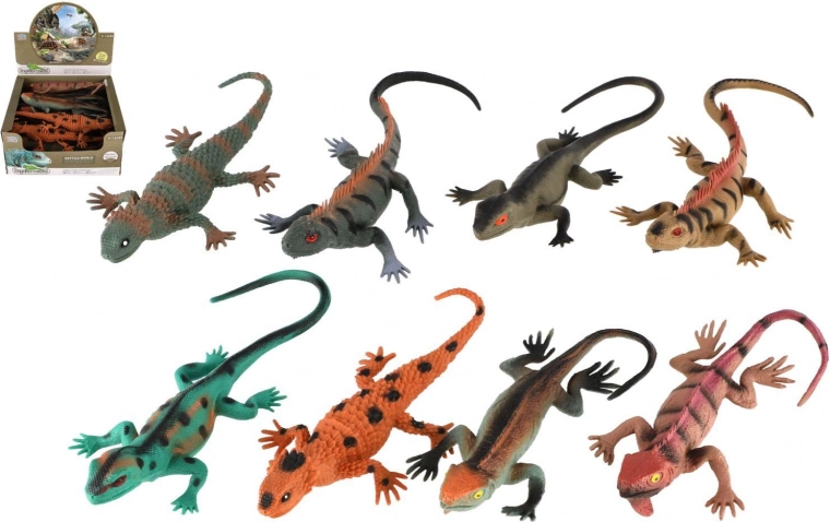 Juguete de plástico lagarto 20 cm – mezcla de especies en caja