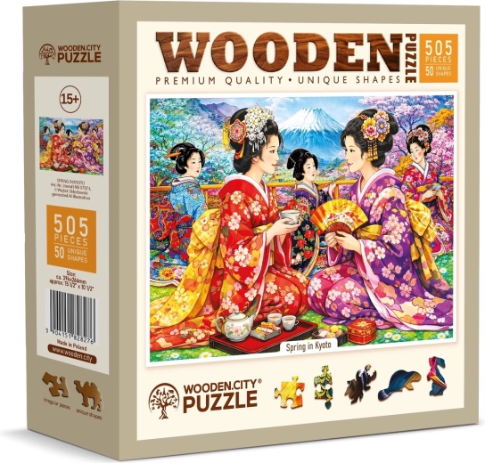 WOODEN CITY rompecabezas de madera Primavera en Kioto, 505 piezas