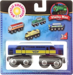 Trenes Max: locomotora azul para vía de tren de madera