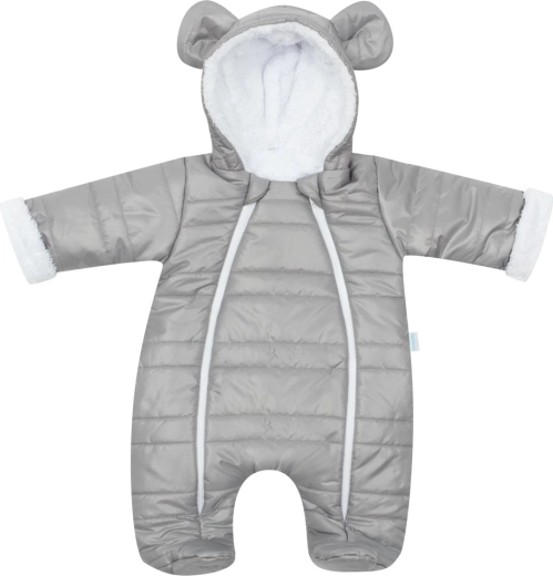 Mono de invierno para bebé con orejitas NEW BABY Pumi, gris, talla 68 (4–6 meses)