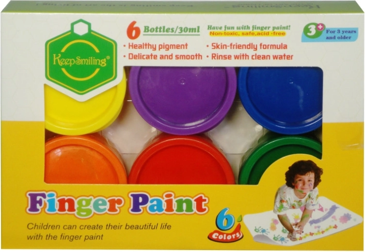 Pinturas de dedos – set de 6 colores de 30 ml